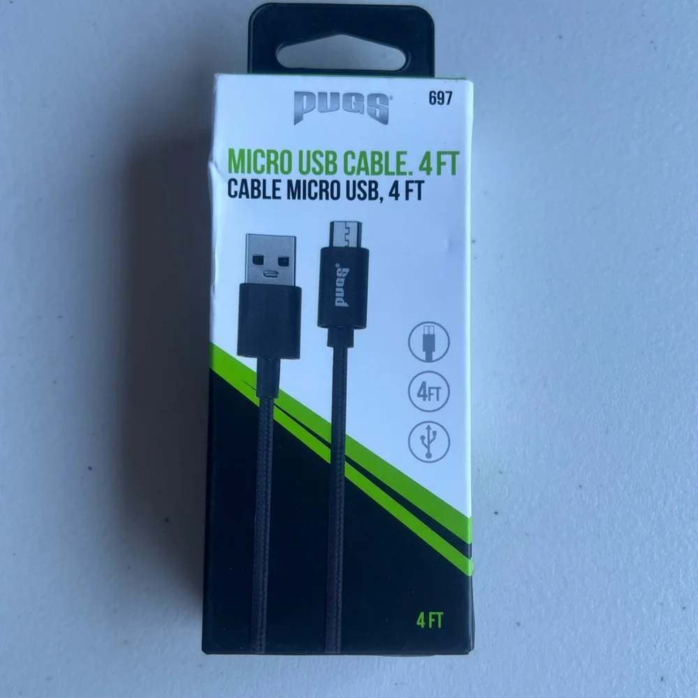 Black Micro USB Cable, 4 FT